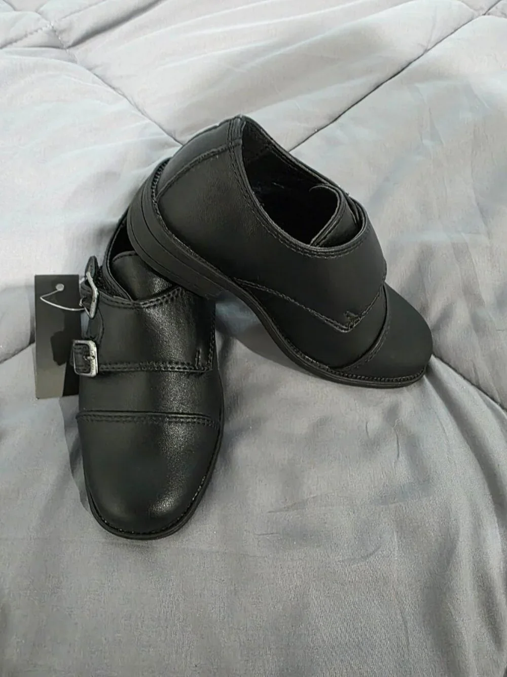 NEW Tahari Tomi Double Monk Strap Dress Shoes Black Toddler Boys Size 7